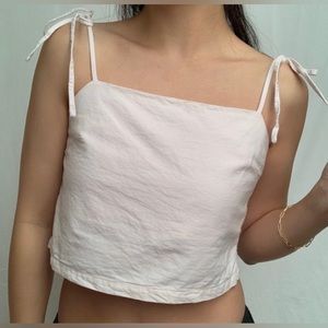 John Galt Brandy Melville Light Pink Crop Top